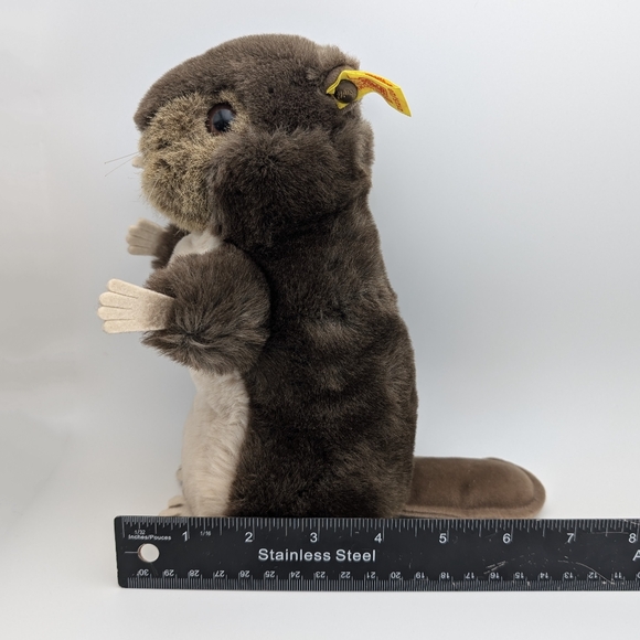 Vintage Steiff 2125/20 Stuffed Beaver 8" Made In Western Germany Ear Button Tag - Picture 14 of 14
